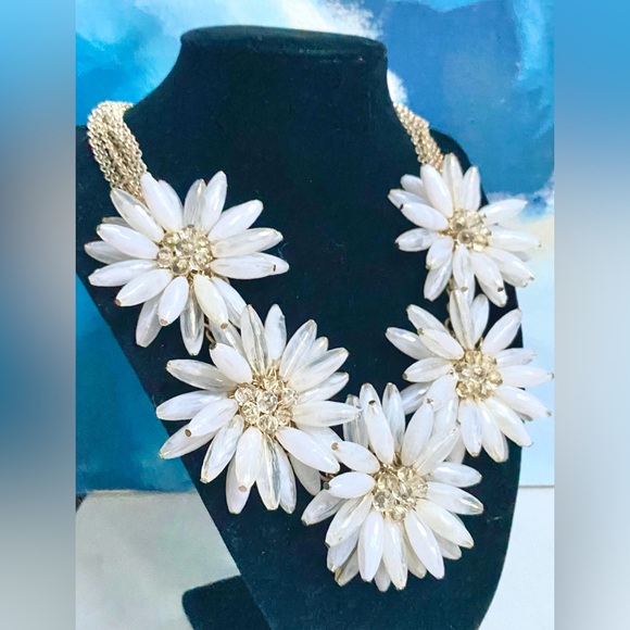 Vintage TED BAKER for Talbot's Aster Burst Daisy Multichain Statement Necklace - Picture 2 of 9